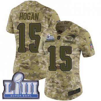 #15 Limited Chris Hogan Camo Nike NFL Women's Jersey New England Patriots 2018 Salute to Service Super Bowl LIII Bound