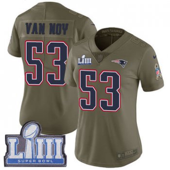 #53 Limited Kyle Van Noy Olive Nike NFL Women's Jersey New England Patriots 2017 Salute to Service Super Bowl LIII Bound