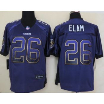 Nike Baltimore Ravens #26 Matt Elam Drift Fashion Purple Elite Jersey