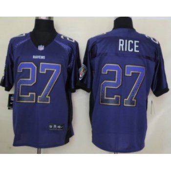 Nike Baltimore Ravens #27 Ray Rice Drift Fashion Purple Elite Jersey