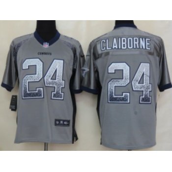 Nike Dallas Cowboys #24 Morris Claiborne Drift Fashion Gray Elite Jersey
