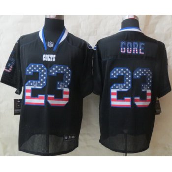 Nike Indianapolis Colts #23 Frank Gore 2014 USA Flag Fashion Black Elite Jersey