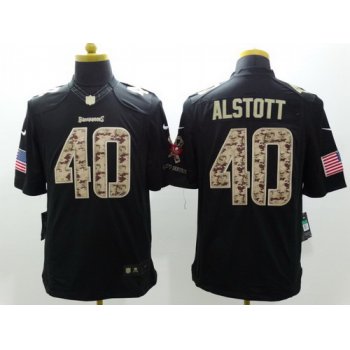Nike Tampa Bay Buccaneers #40 Mike Alstott Salute to Service Black Limited Jersey