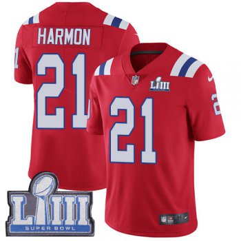 #21 Limited Duron Harmon Red Nike NFL Alternate Youth Jersey New England Patriots Vapor Untouchable Super Bowl LIII Bound