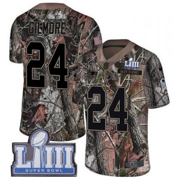 #24 Limited Stephon Gilmore Camo Nike NFL Youth Jersey New England Patriots Rush Realtree Super Bowl LIII Bound