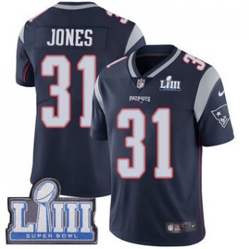 #31 Limited Jonathan Jones Navy Blue Nike NFL Home Youth Jersey New England Patriots Vapor Untouchable Super Bowl LIII Bound