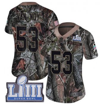 #53 Limited Kyle Van Noy Camo Nike NFL Women's Jersey New England Patriots Rush Realtree Super Bowl LIII Bound