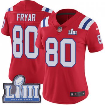 #80 Limited Irving Fryar Red Nike NFL Alternate Women's Jersey New England Patriots Vapor Untouchable Super Bowl LIII Bound