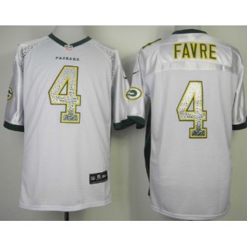 Nike Green Bay Packers #4 Brett Favre Drift Fashion White Elite Jersey