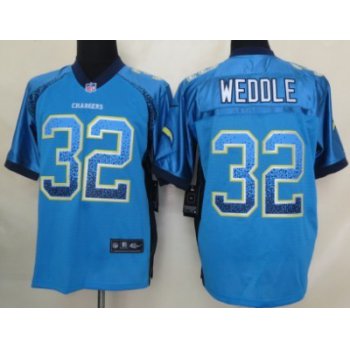 Nike San Diego Chargers #32 Eric Weddle Drift Fashion Blue Elite Jersey