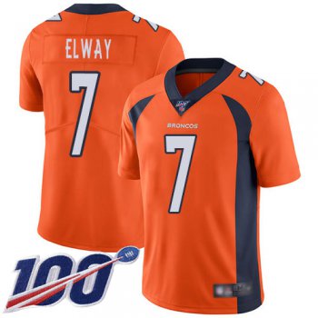 Nike Broncos #7 John Elway Orange Men's Stitched NFL 100th Season Vapor Limited Jersey