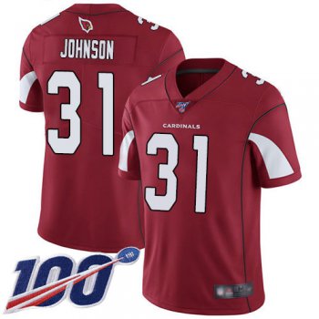 Nike Cardinals #31 David Johnson Red Team Color Men's Stitched NFL 100th Season Vapor Limited Jersey