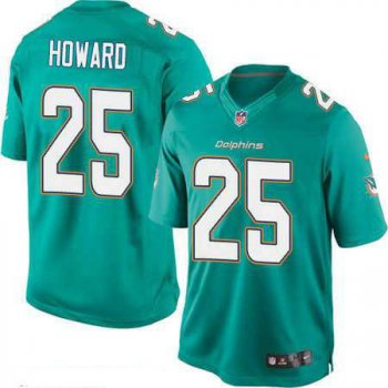 Men's Miami Dolphins #25 Xavien Howard Green Team Color Stitched NFL Nike Game Jersey