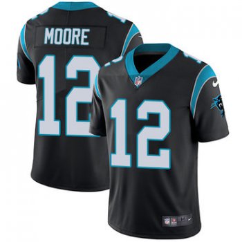 Nike Carolina Panthers #12 DJ Moore Black Team Color Men's Stitched NFL Vapor Untouchable Limited Jersey