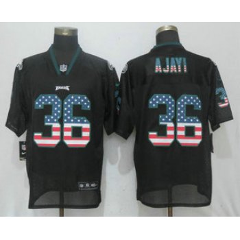 Men's Philadelphia Eagles #36 Jay Ajayi Black USA Flag Fashion Stitched NFL Nike Elite Jersey