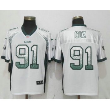 Men's Philadelphia Eagles #91 Fletcher Cox White Drift Stitched NFL Nike Fashion Jersey