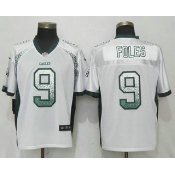 Men's Philadelphia Eagles #9 Nick Foles White Drift Stitched NFL Nike Fashion Jersey