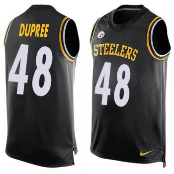 Men's Pittsburgh Steelers #48 Bud Dupree Black Hot Pressing Player Name & Number Nike NFL Tank Top Jersey