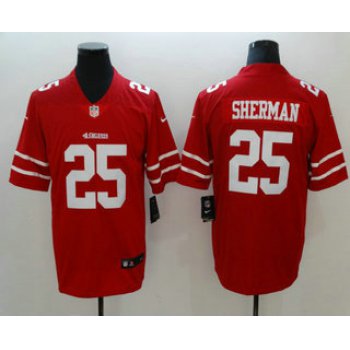 Men's San Francisco 49ers #25 Richard Sherman Red 2017 Vapor Untouchable Stitched NFL Nike Limited Jersey