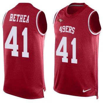 Men's San Francisco 49ers #41 Antoine Bethea Red Hot Pressing Player Name & Number Nike NFL Tank Top Jersey