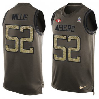 Men's San Francisco 49ers #52 Patrick Willis Green Salute to Service Hot Pressing Player Name & Number Nike NFL Tank Top Jersey