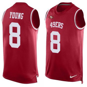 Men's San Francisco 49ers #8 Steve Young Red Hot Pressing Player Name & Number Nike NFL Tank Top Jersey