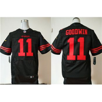 Nike San Francisco 49ers #11 Marquise Goodwin Black Alternate Men's Stitched NFL Elite Jersey