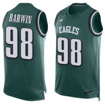 Men's Philadelphia Eagles #98 Connor Barwin Midnight Green Hot Pressing Player Name & Number Nike NFL Tank Top Jersey