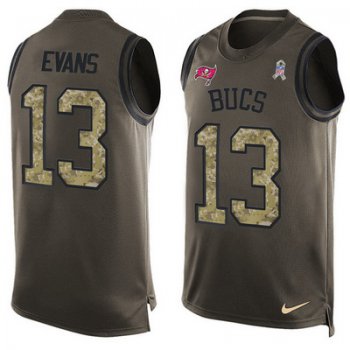 Men's Tampa Bay Buccaneers #13 Mike Evans Green Salute to Service Hot Pressing Player Name & Number Nike NFL Tank Top Jersey