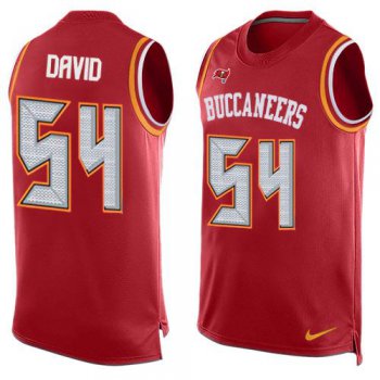 Men's Tampa Bay Buccaneers #54 Lavonte David Red Hot Pressing Player Name & Number Nike NFL Tank Top Jersey