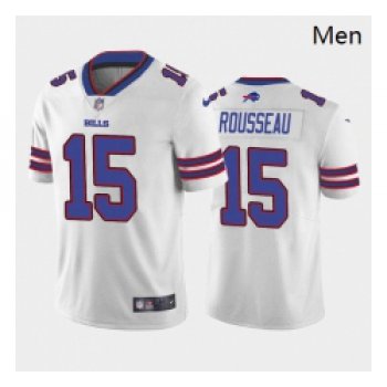 Men Buffalo Bills #15 Gregory Rousseau White Blue 2021 Draft Jersey