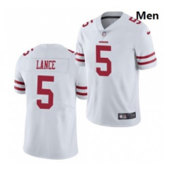 Men San Francisco 49ers #5 Trey Lance Jersey White 2021 Limited Football