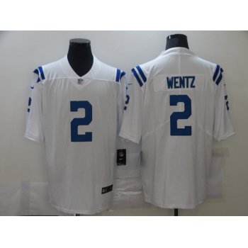 Men's Indianapolis Colts #2 Carson Wentz White 2021 Vapor Untouchable Stitched NFL Nike Limited Jersey