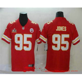 Men's Kansas City Chiefs #95 Chris Jones Red 2021 Super Bowl LV Vapor Untouchable Stitched Nike Limited NFL Jersey
