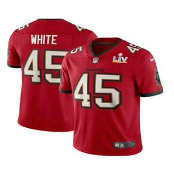 Men's Tampa Bay Buccaneers #45 Devin White Red 2021 Super Bowl LV Vapor Untouchable Stitched Nike Limited NFL Jersey