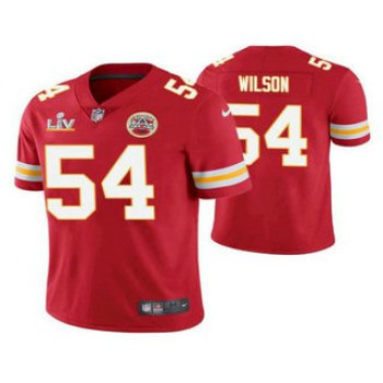 Men's Kansas City Chiefs #54 Damien Wilson Red 2021 Super Bowl LV Limited Stitched NFL Jersey