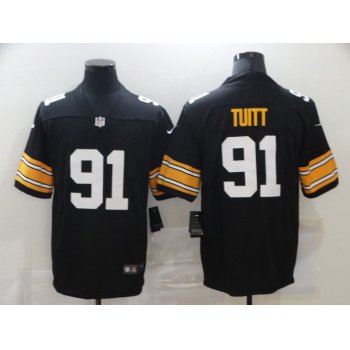 Men's Pittsburgh Steelers #91 Stephon Tuitt Black 2017 Vapor Untouchable Stitched NFL Nike Throwback Limited Jersey