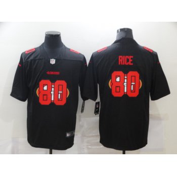 Men's San Francisco 49ers #80 Jerry Rice Black 2020 Shadow Logo Vapor Untouchable Stitched NFL Nike Limited Jersey