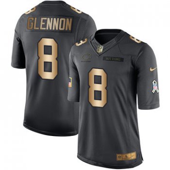 Nike Chicago Bears #8 Mike Glennon Black Men's Stitched NFL Limited Gold Salute To Service Jersey