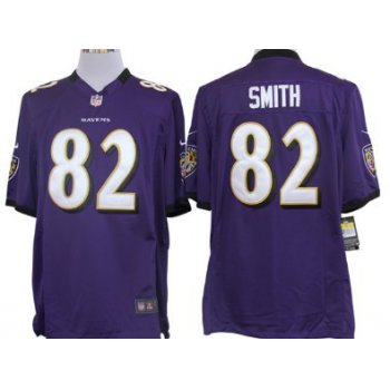 Nike Baltimore Ravens #82 Torrey Smith Purple Game Jersey