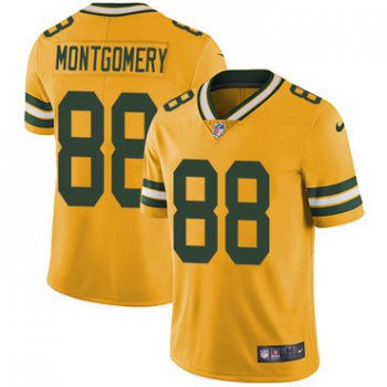Nike Green Bay Packers #88 Ty Montgomery Yellow Men's Stitched NFL Limited Rush Jersey