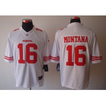 Nike San Francisco 49ers #16 Joe Montana White Limited Jersey
