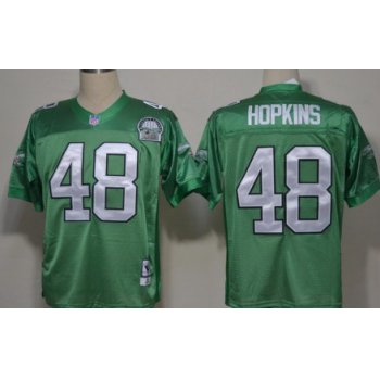 Philadelphia Eagles #48 Wes Hopkins Light Green Throwback 99TH Jersey