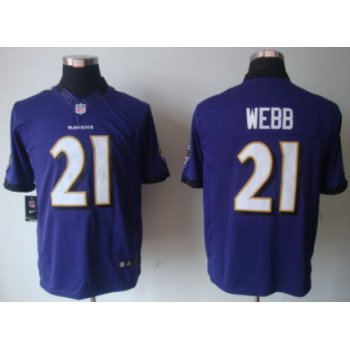 Nike Baltimore Ravens #21 Lardarius Webb Purple Limited Jersey