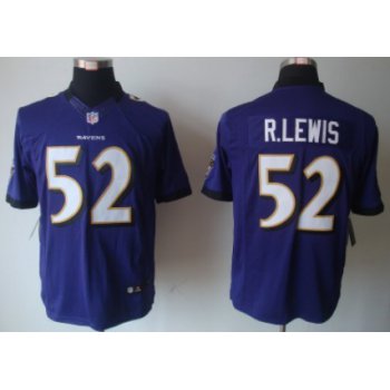 Nike Baltimore Ravens #52 Ray Lewis Purple Limited Jersey