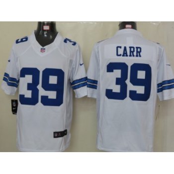 Nike Dallas Cowboys #39 Brandon Carr White Limited Jersey