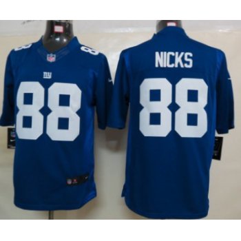 Nike New York Giants #88 Hakeem Nicks Blue Limited Jersey