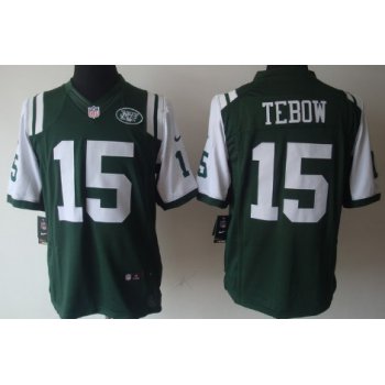 Nike New York Jets #15 Tim Tebow Green Limited Jersey