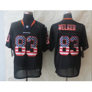 Nike Denver Broncos #83 Wes Welker 2014 USA Flag Fashion Black Elite Jersey