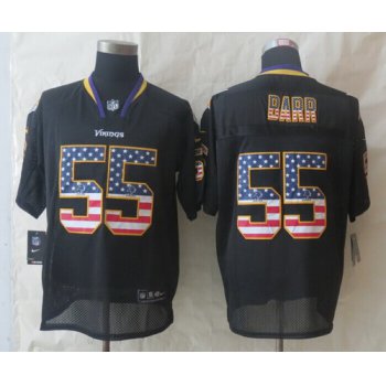 Nike Minnesota Vikings #55 Anthony Barr 2014 USA Flag Fashion Black Elite Jersey